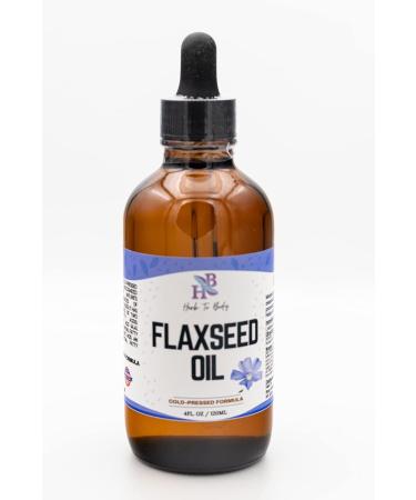 Organic Flaxseed Oil 4oz - Cold Pressed for Hair Growth & Skin Moisturizer - Essential Fatty Acids - Buy Online on GoSupps.com