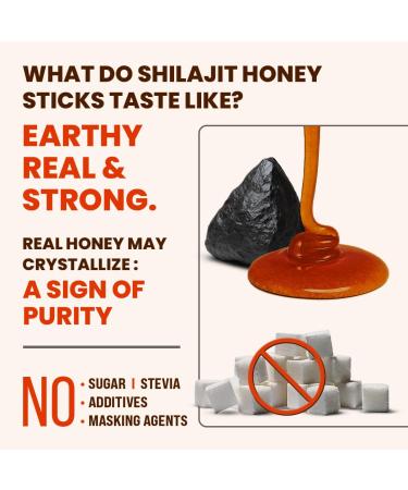 Natruveda Himalayan Shilajit Honey Sticks for Men & Women - 75%+ Fulvic Acid & Trace Minerals - Raw Honey Saffron & Himalayan Shilajit Resin - Stamina Performance & Energy Support - (Pack of 30) - Buy Online on GoSupps.com