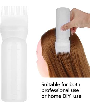 SIXRUN Hair Dyeing Bottle Brush Shampoo Comb Applicator Tool for Professional Home Purple Pink White Plastic 160ml (White) - Buy Online on GoSupps.com