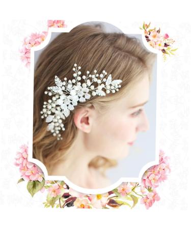 Beavorty bridal headpiece pearl headpiece Comb for Bridal Rhinestone Comb flower Hair Comb Rhinestone Hair Comb Wedding Hair Comb Wedding dress bride flower head - Buy Online on GoSupps.com