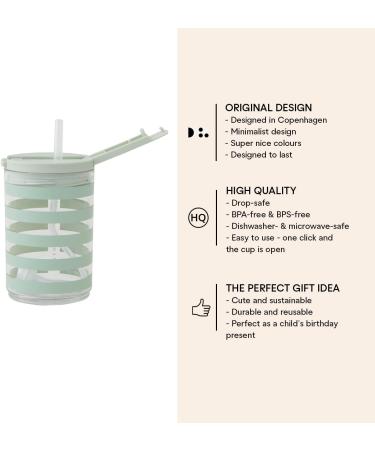 Design Letters Baby and Kids LIFE Leak-proof Straw Cup Green Stripe (330 ml) | Training Sippy Cup for Toddlers & Babies | Weaning Cup for Milk, Water, Juice | BPA and BPS-Free - Buy Online on GoSupps.com