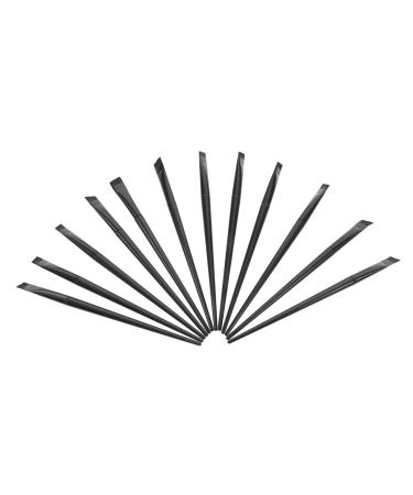 Housoutil 12pcs Eyeliner Brush Eye Shadow Brush Eyebrow Brush Angled Makeup Brush Eyeshadow Brush Makeup Set 15.5x1.2x0.6cm Black