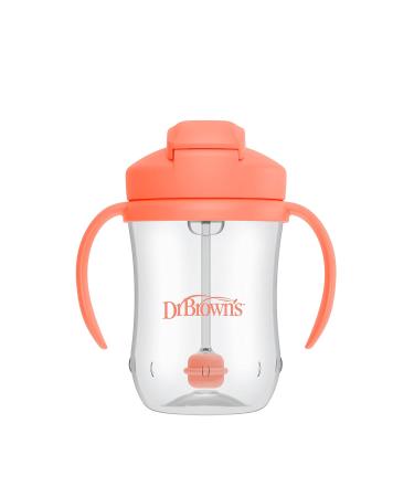 Dr. Brown's Milestones Baby's First Straw Cup Sippy Cup 2 Pack - Coral & Olive Green 9oz BPA Free - Buy Online on GoSupps.com