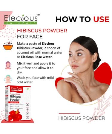 Elecious Hibiscus Powder for Hair Growth & Glowing Skin 200GM | Perfect for Hair Pack Face Pack & Hibiscus Tea - Buy Online on GoSupps.com