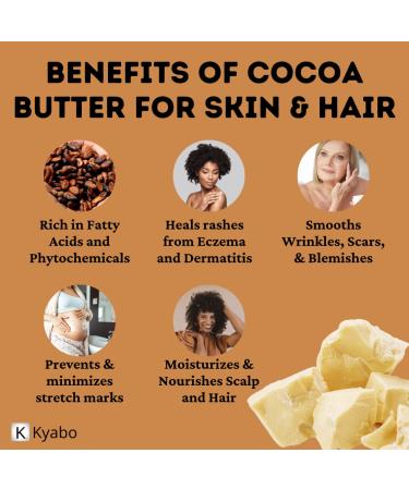 1lb Cocoa Butter Natural & Unrefined Utilized for Stretch Marks Lip Balms Body Butter Non-Deodorized- 100% Pure Fresh 1lb Kyabo from Ghana lb) - Buy Online on GoSupps.com