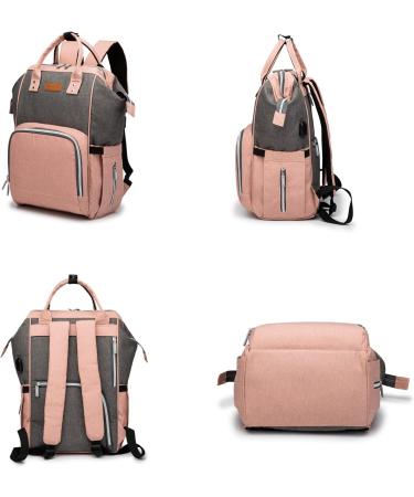 Approach Multi-Functional Mom Backpack - Waterproof Diaper Bag with Large Capacity Diaper Pad Stroller Belts & USB Connection - Gray Pink - Buy Online on GoSupps.com