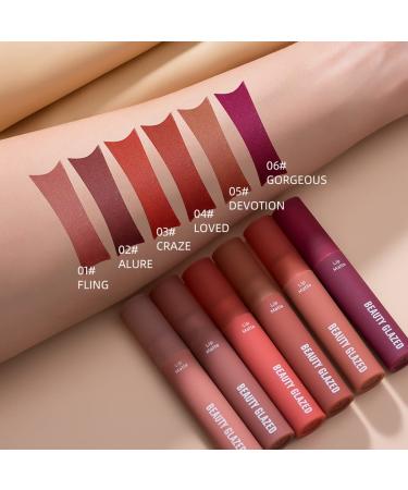 Liquid Lipstick Set - 6 Matt Lipsticks Lip Balm & Oil | Long-Lasting Waterproof Pigmented Nude Lip Makeup Gift Set - Buy Online on GoSupps.com