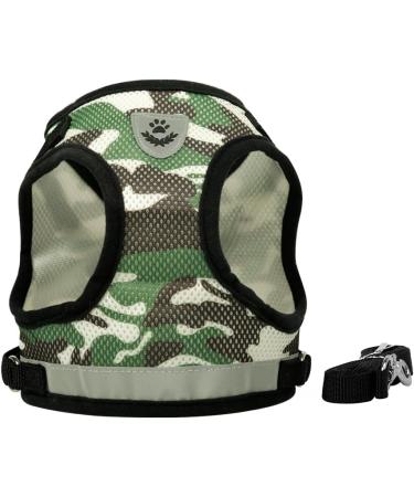 Femax Dog Harness & Leash Set - Soft Mesh Padded Reflective Adjustable for Puppies & Cats - Breathable Camouflage XS (26-29 cm) - Perfect for Walking Running & Training - Buy Online on GoSupps.com