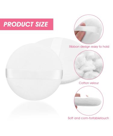 Sibba 4 Inch Round Powder Puff - 4Pcs Ultra Soft & Washable Velour Makeup Tool for Face & Body | Reusable Loose Powder Applicator - Buy Online on GoSupps.com