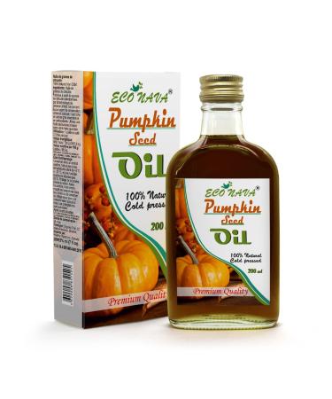 ECO NAVA | Pumpkin Seed Oil 200 ml / 6.8 fl oz | 100% Natural Extra Virgin Cold Pressed | Unrefined Raw No-GMO Vegan | Gluten-Free | Premium Food Grade | Great for Cooking & Skin Applications