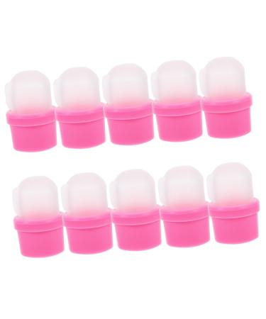 Hohopeti Lot de 20 Couvre-ongles Dissolvants pour Vernis Ongles Taille Moyenne Couleur Rose Protection Manucure et P dicure Accessoires pour Retrait de Gel UV et Vernis