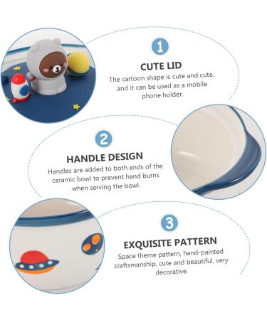 Zerodeko 1pc Instant Noodle Soup Bowl Ramen Bowls Ceramic Cereal Bowl Rice Container Cartoon Student Oven - Buy Online on GoSupps.com