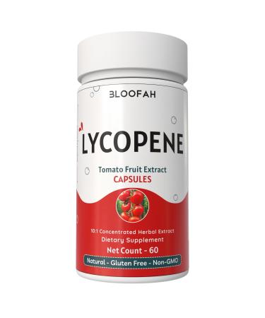 Bloofah Lycopene Supplements for Men 500mg - Natural Tomato Fruit 10:1 Extract - Non-GMO Lycopene Supplement for Prostate, Skin & Antioxidant Support - (60 Count (Pack of 1))