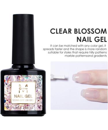 Biteatey Clear Blooming Gel Nail Polish 8ml - DIY Watercolor Marble Nail Art in Pink & Blue Pastel | Magic Manicure Gel Lacquer for Beginners & Nail Studios - Buy Online on GoSupps.com