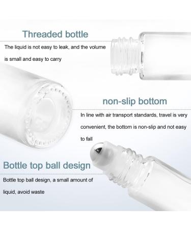 10pcs 10ml Clear Glass Roller Ball Bottles with Bamboo Lids for Essential Oils - Refillable and Eco-Friendly - Buy Online on GoSupps.com