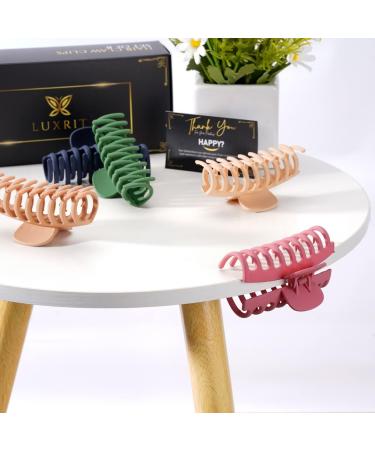 LUXRIT Hair Clips For Women | 3.5 Inch Medium Large Claw Clips for thick hair | 8 Pcs Hair Clips Women | Perfect Colorful series of hair styling accessories for women - Buy Online on GoSupps.com
