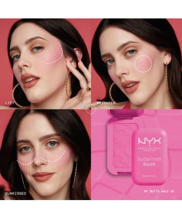 NYX PROFESSIONAL MAKEUP - Blush en Poudre enrichi en beurre de mangue beurre d'amande & beure de karit - Texture Fondante - Formule Vegan - Buttermelt Blush Teinte : Getting Butta - Buy Online on GoSupps.com
