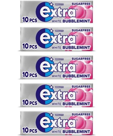 5 x packs Wrigley s Extra White Bubblemint Flavour Sugar Free Chewing Gum - Freshens Breath With Xylitol Helps with Oral Hygiene for Healthy Teeth and Gums - Buy Online on GoSupps.com