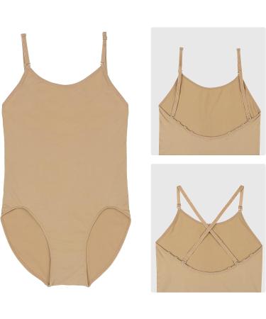 Soudittur Girls Ballet Dance Leotard L (Age 12-15 Y) Nude Seamless Camisole with Adjustable Straps - Buy Online on GoSupps.com