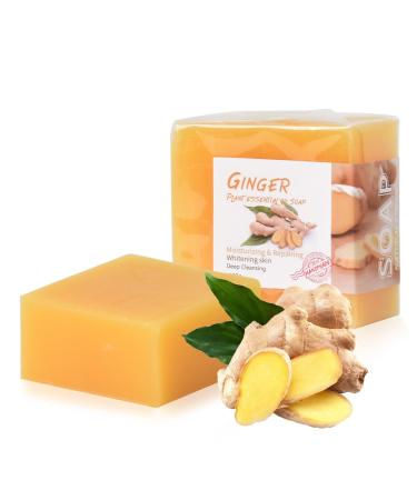 2 pcs natural soap piece ginger soap of course biologically 100g solid soaps handmade for skin hair body face ginger bar soap for bathing showering - Buy Online on GoSupps.com