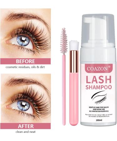 100ml Eyelash Extension Cleanser with Brush - Sulfate-Free Lash Shampoo for Salon & Home Use - Buy Online on GoSupps.com