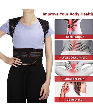 Lordosis Support Belt - Self-Heating Magnetic Turmaline for Pain Relief & Posture Correction - Unisex Waist & Back Support (Black Size S-XL) - Buy Online on GoSupps.com