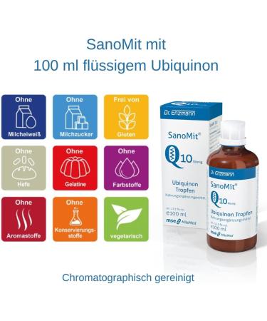 SanoMit Liquid Ubiquinone Kaneka Coenzyme Q10 - High Dose Liposomal Vegan Drops (2x100ml + 2x10ml) | Dr Enzmann - International Shipping Available - Buy Online on GoSupps.com