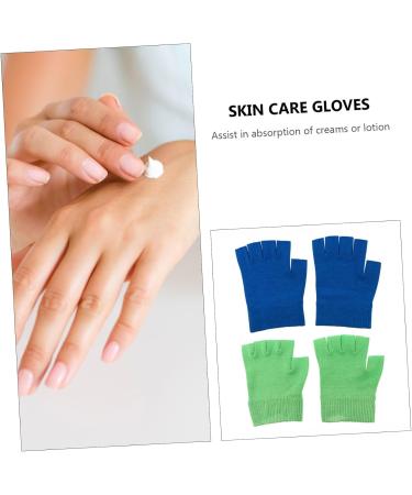 HAPINARY 2 Pairs Gel Gloves Hydrating Gloves Moisturizing Sleeping Gloves Skin Care Dry Skin Gloves Moisturizing Gloves Half Finger Moisturizing Hand Gloves Knitting Lotion Miss Daily Use 16X13X1CM - Buy Online on GoSupps.com