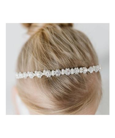 SWEETV Silver Flower Girl Headband for Wedding | Crystal Princess Hair Accessory for Birthday and Communion - Buy Online on GoSupps.com