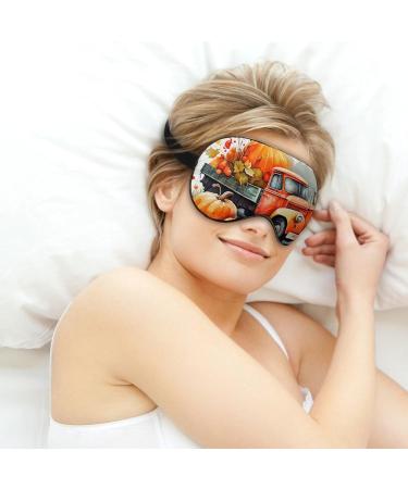 Harvest Red Truck Pumpkin Sleeping Mask | Soft Adjustable Eye Covers for Sleep | Light-Blocking Blindfold for Women Men Girls Boys - Buy Online on GoSupps.com