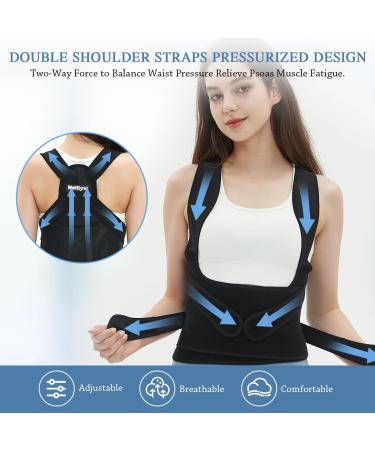 WellSync Back Support Brace Posture Corrector for Women Men Adjustable Back Straightener Support Upper Lower Back Lumbar Support for Scoliosis and Hunchback Spine Back Pain Posture Trainer(L) L (105-115CM) - Buy Online on GoSupps.com