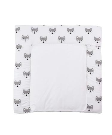 Puckdaddy foxi |Fuchs pattern |Wrapping 77x75cm |100% cotton |Oeko-Tex checked |Soft and safe diaper pad for babies |Optimal comfort and style gray fox