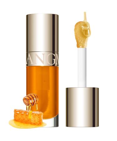 LANGMANNI Hydrating Lip Glow Oil Moisturizing Nourishing Lip Oil Transparent Gloss And Non-sticky Lip Oil For Dry Lips Lip Care (#01 Honey)