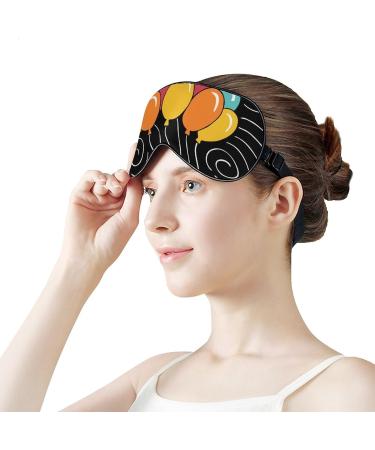 Happy Birthday Balloon Sleep Mask | Adjustable Eye Cover for Sleeping | Blocks Light for Night Travel and Nap | Men and Women - Buy Online on GoSupps.com