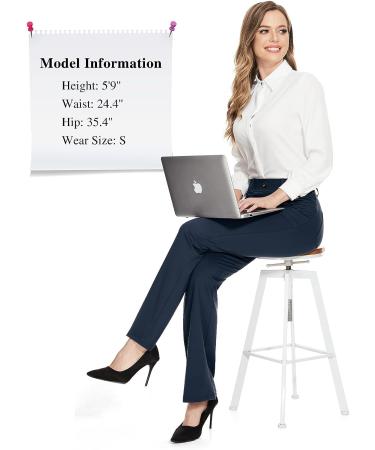 MOTEEPI Women's High Waisted Bootcut Yoga Dress Pants - Navy Blue, XL - Buy Online on GoSupps.com