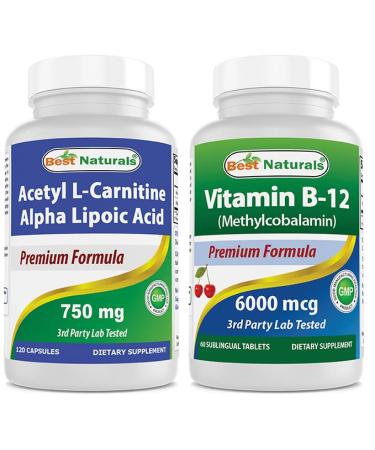 Best Naturals Acetyl L-Carnitine and Alpha Lipoic Acid 750 mg & Vitamin B-12 6000 mcg