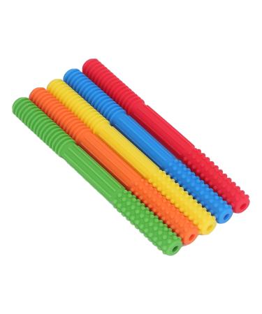 Buy Baby Teething Toys 5 Pack Silicone Chewing Straws for Toddlers & Infants | Safe Colorful & Durable - Buy Online on GoSupps.com