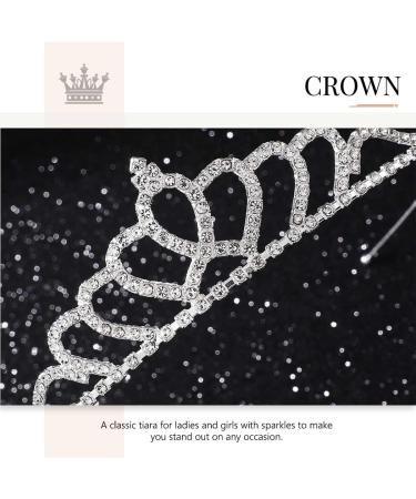 Yean Silver Rhinestone Princess Tiara Crown - Crystal Birthday Headband for Women/Girls - Hair Accessory - Buy Online on GoSupps.com