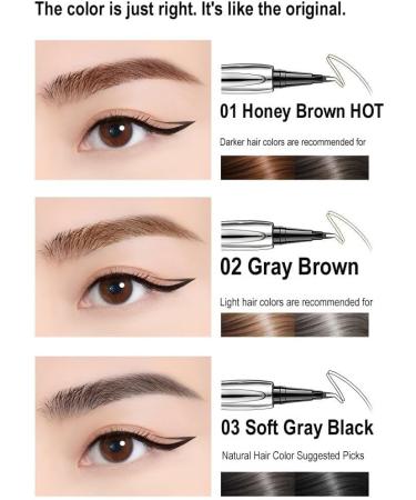 BOSONS Distinctive Double-ended Eyebrow Pencil for Wild Eyebrows 2-Tip Eyebrow Pen Waterproof Eyebrow Pencil Long Lasting Natural Wild Eyebrows (01) - Buy Online on GoSupps.com