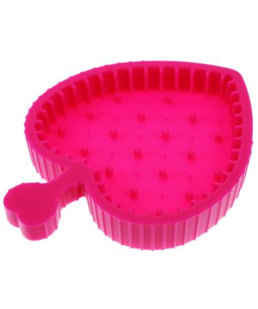 VINTORKY Makeup Brush Cleaning Pad Makeup Brush Cleaning Tool Silicone Holder Silicone Makeup Tool Cleaner Beauty Brush Cleaning Bowl Makeup Pallet Scrub Board Silica Gel Foldable 12x9cm Rosy