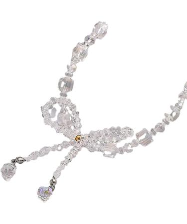 Oralgo Stylish Crystal Loop Trailer Necklace - Elegant Pearl Choker for Parties | Unique Design & Charm - Buy Online on GoSupps.com