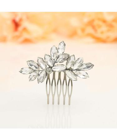 Catery Crystal Bride Wedding Hair Comb with Rhinestone - Silver Bridal Side Combs for Women - Buy Online on GoSupps.com