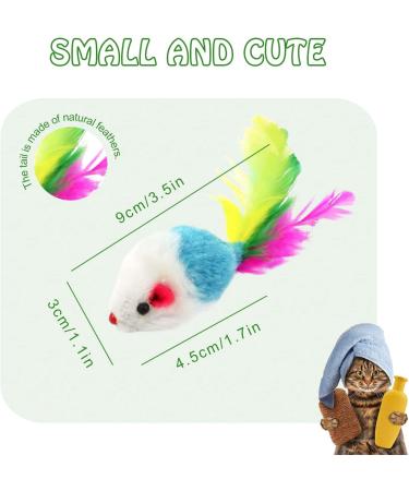 Viksaun 20-Piece Cat Toy Set | Colorful Mouse Rattles & Feather Catchers | Perfect for Kittens & Cats - International Shipping Available - Buy Online on GoSupps.com