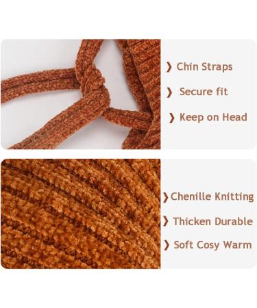 Cute Bear Kids Winter Hat with Ear Flaps | Chenille Knitted Warm Hat for Baby Girls Boys | Fleece Lined Earflap Cap | Toddler Cold Weather Beanie - Blue - Buy Online on GoSupps.com