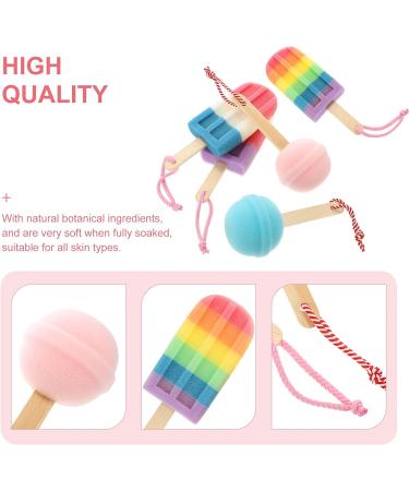 5Pcs Kids Bath Loofah Sponge Set - Ice Cream & Lollipop Design | Shower Body Sponge for Infants - Buy Online on GoSupps.com