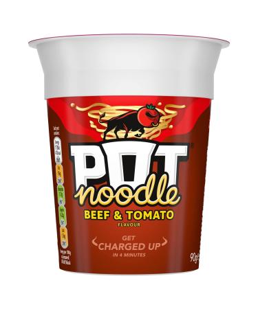 Pot Noodle Beef & Tomato Flavour 90g Beef & Tomato 90 g (Pack of 1)