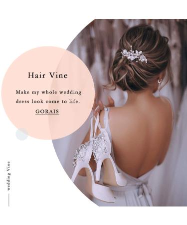 Gorais Bride Gold Pearl Wedding Hair Vine for Women - Leaf Bridal Headpiece (C Gold) - Buy Online on GoSupps.com