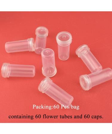 Hahiyo 60Pcs 1.6x0.7 Inch Floral Water Tubes with Silicone Caps - Fresh Flower Arrangement Supplies - Buy Online on GoSupps.com