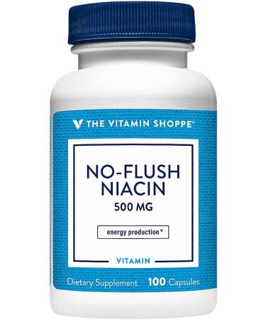 The Vitamin Shoppe No Flush Niacin 500mg - Cholesterol & Cardiovascular Support | Inositol Hexanicotinate | 100 Capsules | Flush-Free 100 Count (Pack of 1) - Buy Online on GoSupps.com