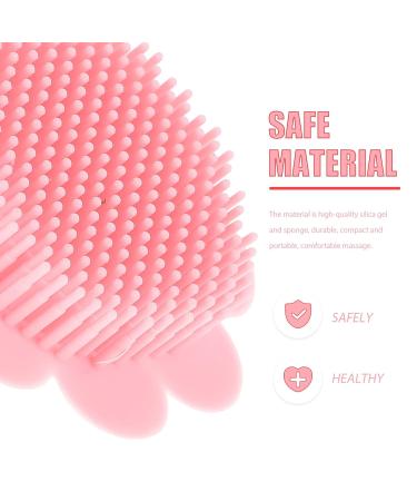 Silicone Body Scrubber Shampoo Massager Brush | Baby & Kids Hair Scalp Exfoliator | Pink - Buy Online on GoSupps.com